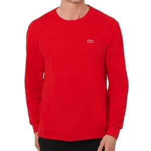 Lacoste Waffle Thermal Red Long Sleeve Pajama Sleep Shirt Mens Size XL